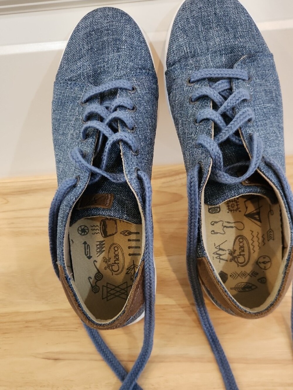 Chaco Denim-Style Blue Lace-Up Sneakers View 2